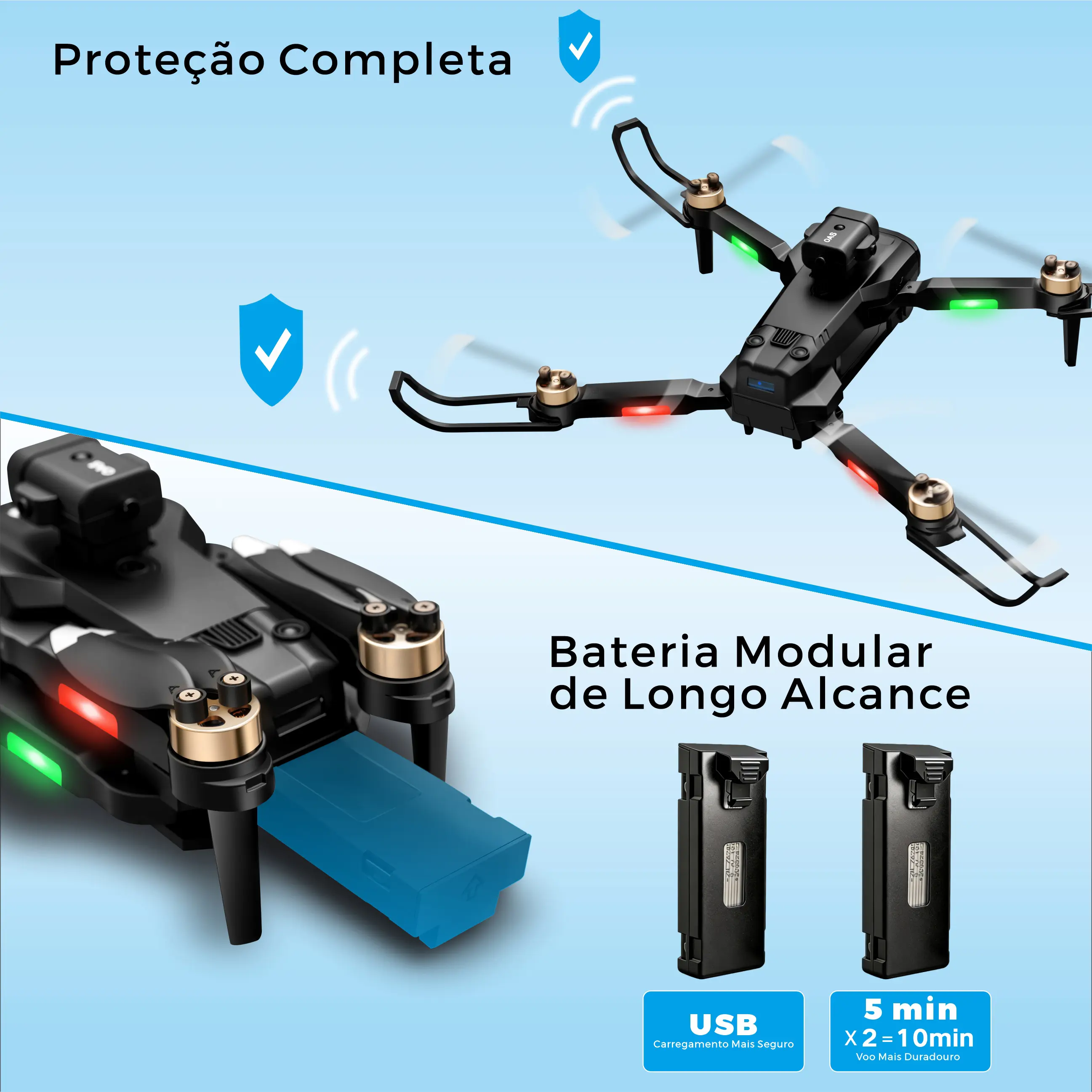 Proteção completa e bateria modular